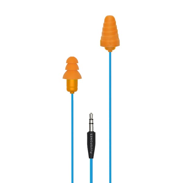 Plugfones Plugfones Guardian 29 dB Nylon/Silicone/Soft Foam 3.5 MM Jack Earplugs/Earphones Blue/Orange 1 pair PG-UO - main